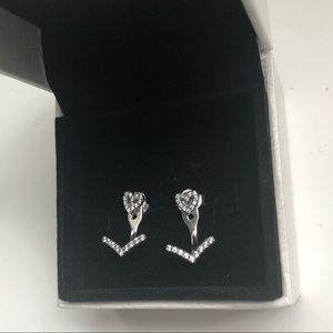 NWOT Pandora Wishbone Earrings!